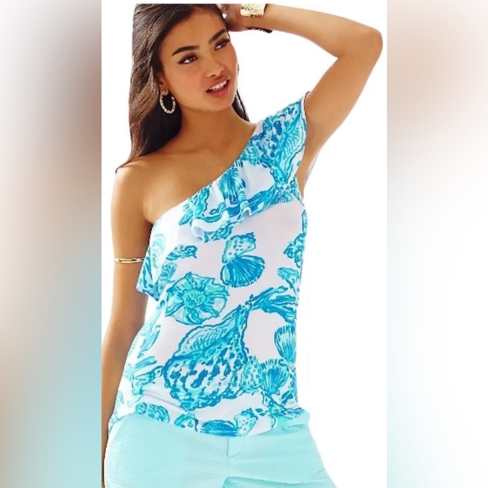 Lilly Pulitzer NEVEAH TOP Resort White Barefoot Princess - Picture 2 of 7